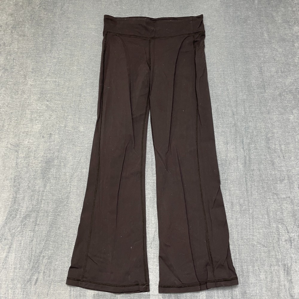 Athleta Wide Leg Pants Womens 27W Black Stretch Yoga Pull On Activewear